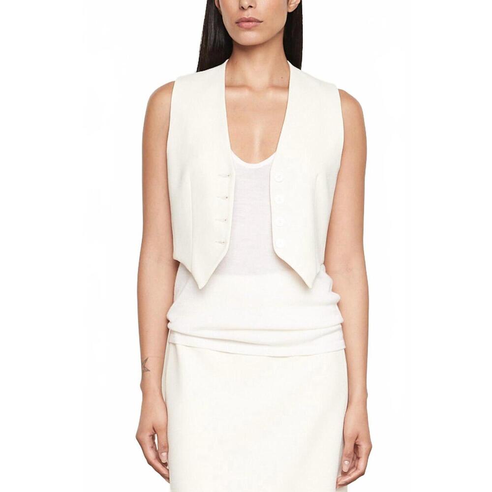 NEW ENZA COSTA crepe sleeveless vest in cream